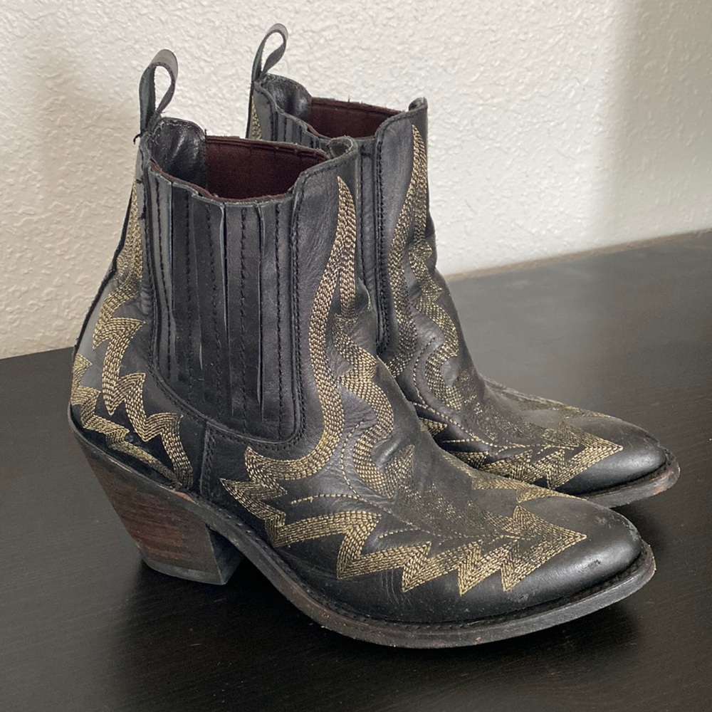 Liberty Black Embroidered Boots